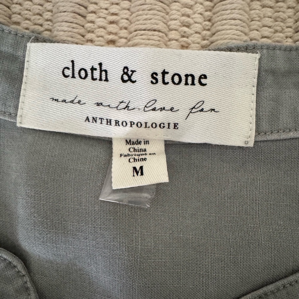 Anthropologie Cloth & Stone Relaxed Fit Shirt Dress Long Sleeves Lila Chambray M - Picture 8 of 10